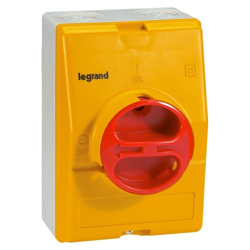 Пустая коробка IP 65 - жёлто-красная - 3П или 4П с Н.О. и Н.З. контактами или без них - 25 и 32 А | код 022242 |  Legrand